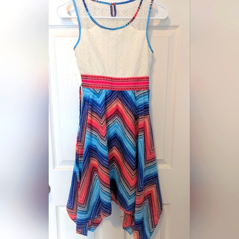 Colorful Chevron Sleeveless Dress